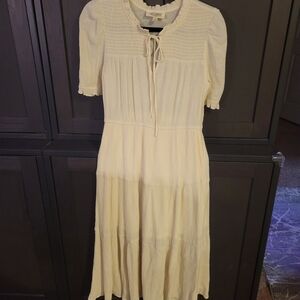 Sweet Wanderer Cream Midi Dress M